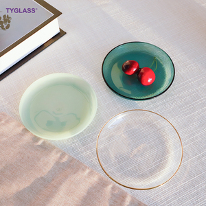 Piatto in Vetro Borosilicato Opaco Nordico Moderno Personalizzato, Ecologico, Resistente al Calore, Adatto per Microonde e Lavastoviglie, Regalo Dorato - Product Image 6