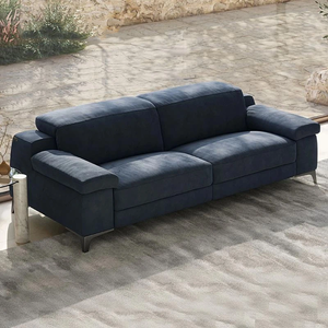 Sofá Seccional Eléctrico de Cuero Genuino con Patas de Acero Inoxidable y Relleno de Esponja, Diseño Moderno, Venta Directa de Fábrica para Sala de Estar - Product Image 4