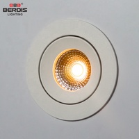 Spot LED encastré incurvé et réglable en aluminium chromé, découpe 90 mm, 3000-6000K, dimmable, anti-éblouissement, pour plafond