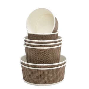 350 500 700 850 1000 1100ml tùy chỉnh in dùng một lần gợn sóng đôi tường Giấy nóng bát súp với nắp - Product Image 1