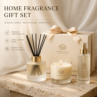 Coffret Cadeau Luxe Personnalisé Parfums d'Ambiance Bougie Parfumée Diffuseur à Bâtonnets Spray d'Ambiance Cadeau d'Entreprise de Fêtes Usine OEM
