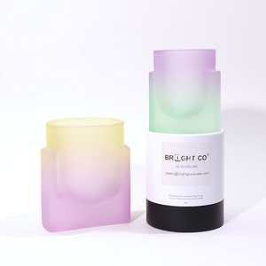 Hot Selling Luxury Aura Empty Scented Candle Holder Unique 16oz Rustic Custom <strong>Decorative</strong> Glass Candle <strong>Jar</strong> with Lid and Box - Product Image 4