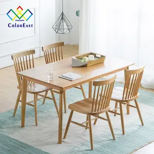 모조리 사각형 나무 테이블 의자-1 테이블 4 의자 간단한 단단한 나무 식탁 커피 테이블 CEDT002