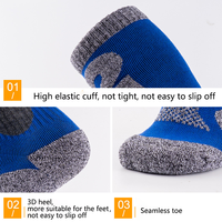 Chaussettes unisexes personnalisées en laine mérinos, chaussettes de sport d'hiver, chaussettes épaisses et chaudes pour le ski, chaussettes hautes jusqu'au genou, absorbant les chocs, chaussettes d'extérieur