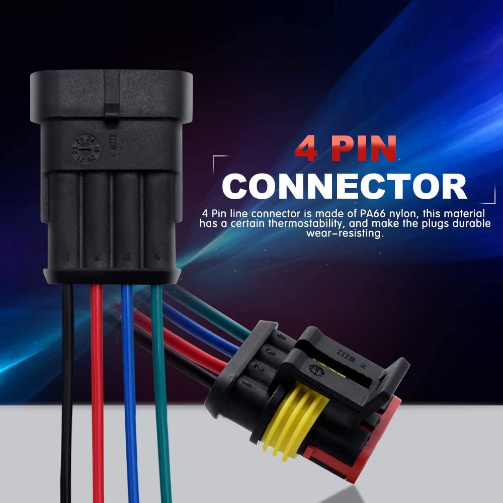 2 / 4pin Way Waterproof Automotive Cable Harness With Connectors