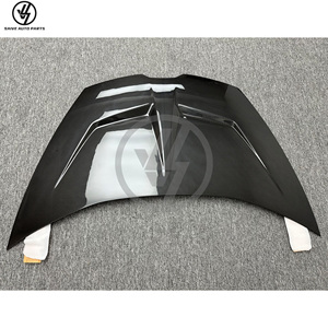 New 1016 Style Dry Carbon Fiber Glossy Twill Weave Add-on Hood Lambo Huracan LP610 LP580 EVO Perforamante 2014-2018 Black <b>Bonnet</b> - Product Image 4