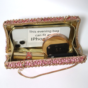 <span class=keywords><strong>Pochette</strong></span> de Soirée de Luxe pour <span class=keywords><strong>Femme</strong></span>, Petite, Ornée de Strass et Cristaux, Sac de Mariage Nuptial <span class=keywords><strong>avec</strong></span> Chaînes, Style Classique et Tendance - Product Image 3