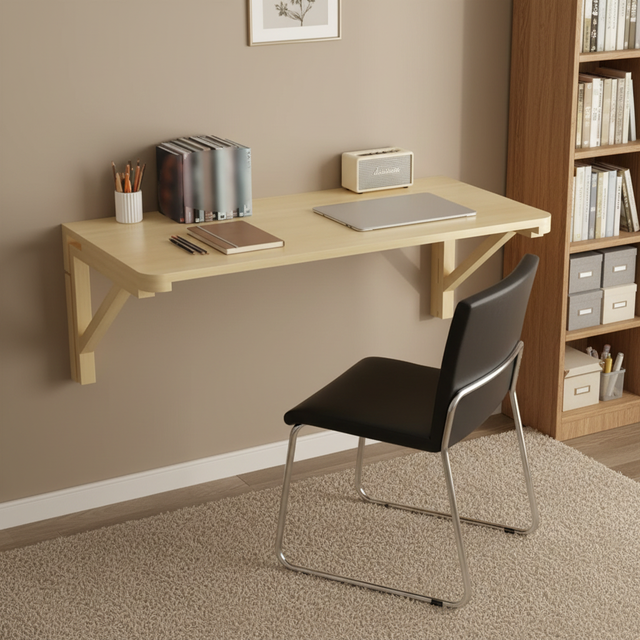 Wholesale Slim Wall Mounted Folding Table OEM Space Saving Home Office Desk FSC Certified Laptop Study Workstation Custom Size