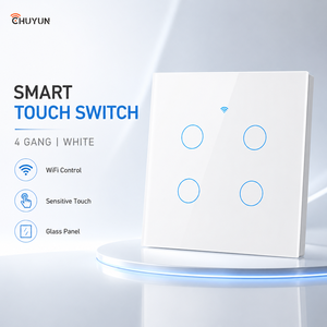 Interrupteur intelligent Tuya WiFi Zigbee <span class=keywords><strong>Ewelink</strong></span> Matter avec panneau en verre, étanche, compatible Tuya/Alexa/Google, sans fil neutre - Product Image 2