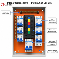 Tableau de distribution électrique sécurisé en acier inoxydable, boîtier de commutation métallique en acier inoxydable, boîte de jonction pour équipement électrique
