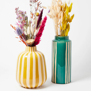 Jarrón de Porcelana Moderno Nórdico <span class=keywords><strong>con</strong></span> Rayas, Hecho a Mano, Ecológico, para Decoración del Hogar, Exhibición de <span class=keywords><strong>Plantas</strong></span> <span class=keywords><strong>Artificiales</strong></span>, 4-8 Pulgadas - Product Image 1