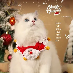 Bufanda Informal de Lana para Perros y Gatos, <span class=keywords><strong>Collar</strong></span> de Peluche, Gorro para Gato, Bufanda para Perro de Otoño e Invierno, Navidad - Product Image 1