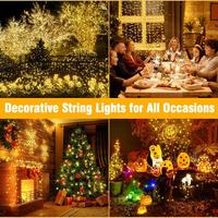 Guirlandes lumineuses LED TSINYE pour Noël, lumières de fée blanc chaud pour l'extérieur avec prise américaine, pour patio, jardin, chambre, mariage, fête