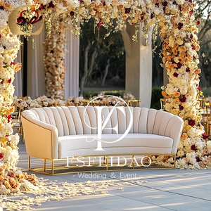 Event Loveseat Velvet Tufted Arm Sofa for Wedding Apartment Hotel Use-Bride and Groom Sofa - Product Image 2