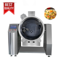 Robot cuiseur à riz frit rotatif intelligent pour la cuisine de restaurant Machine à sauter automatique pour la cuisson au gaz commerciale