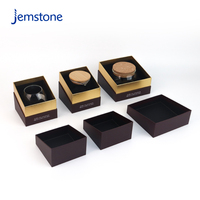 Emballage en carton magnétique biodégradable pour boîte à thé en verre, parfum, couvercle et base noirs, ensemble d'emballage cadeau, logo personnalisé