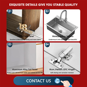 Hạnh Phúc Nhà Sang Trọng Tùy Chỉnh Trung Đông Châu Âu Thiết Kế Chất Lượng Hàng Đầu Rắn Gỗ Nhà Sản Xuất Của Đầy Đủ Tủ Bếp Tủ - Product Image 6