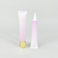 Tube d'emballage cosmétique personnalisé avec logo, tube souple dégradé rose, tube à presser pour baume à lèvres, gloss à lèvres, conteneur vide