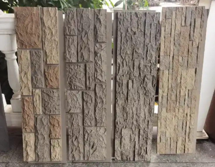 Modern Big size polyurethane simulated stone exterior pu faux brick wall panel