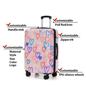 Maleta con ruedas ligera de moda de alta calidad con diseño de <span class=keywords><strong>iniciales</strong></span> personalizado 20 "24" 28 "Viaje ABS PC equipaje de viaje - Product Image 2
