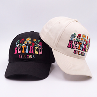 Gorra de Papá Personalizada con Bordado 'RETIRED', Sin Estructura, de Algodón, con Visera Curva, Ajustable, Regalo de Jubilación, Gorras Personalizadas OEM
