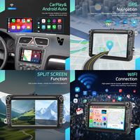 Autoradio Android Podofo 8 pouces 6+128 Go avec Carplay sans fil pour VW Seat Skoda, caméra et microphone inclus, livraison gratuite