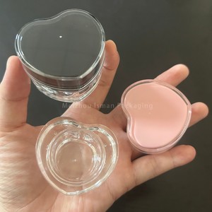 Pot à crème en forme de cœur ISMAN Luxury 5g 10g, rose et noir, en acrylique, pour baume à lèvres, emballage cosmétique, vente en gros, marque privée, professionnel - Product Image 3