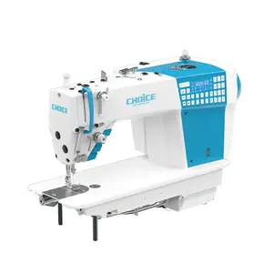 Lockstitch Sewing Machine Blue Exterior Touch Screen Double Cutter with Pattern Stitch Choice R6-S1