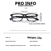 Lunettes de vue carrées unisexes NN à monture intégrale, couleur unie, anti-lumière bleue, correction de la vision, verres en résine, modèle léger pour adultes