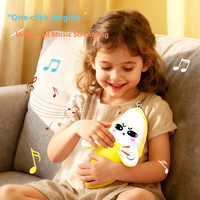 Geüpgradede elektronische muziek speelgoedpoppen, bananen knuffels, aanraakgevoelige knuffels met opnamefunctie, fruitgevoelige piano voor kinderen