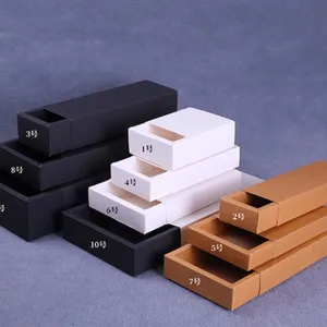 Boîte d'emballage en papier à tiroir de conception personnalisée pour emballages écologiques boîte en papier Kraft emballage de bijoux