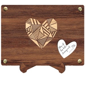 Set de Regalo con Clip para Billetes en Forma de Corazón de Madera, Adorno de Escritorio Portátil para Cumpleaños, Boda, Tarjeta, Diseño Moderno y Simple, Material de Pino - Product Image 3