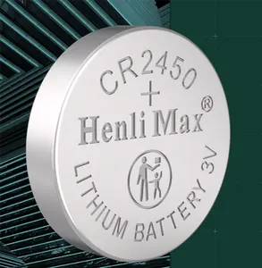 Henli Max CR2450 baterai tombol 3V, baterai untuk kunci mobil kendali jarak jauh