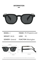 Lunettes de soleil à monture épaisse dégradé orange, monture intégrale, en stock, protection UV400 TR90, personnalisables OEM