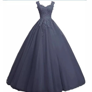 <b>Ball</b> Gown Evening Dress Royal Blue Chiffon Sweetheart Neckline Empire Waist Floral Print Long Party Dress - Product Image 4