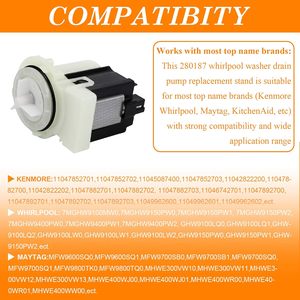 Motor de Bomba de Desagüe de Alta Calidad 280187 8181684 Compatible con Lavadoras <span class=keywords><strong>Whirlpool</strong></span> <span class=keywords><strong>Duet</strong></span> May Tag Epic Ken More - Product Image 6