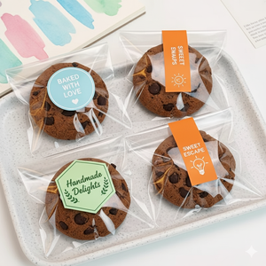 Sac auto-adhésif OPP transparent en cristal de taille personnalisée pour les emballages de biscuits, de pâtisseries et de collations - Product Image 3