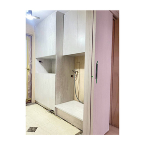 Meuble à chaussures moderne de grande capacité pour entrée, unité de rangement en bois du sol au plafond - Product Image 1