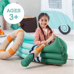 Jouet de camping gonflable en PVC avec pagaie, jeu de rôle imaginatif en intérieur pour enfants de 3 ans et plus, jouet éducatif préscolaire avec pompe - Product Image 2