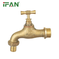 IFAN Fabrik Großhandel Messing-Wasserhahn für Heiß- und Kaltwasser, Messing-Gartenhahn 1/2 Zoll 3/4 Zoll, Messing-Auslaufhähne