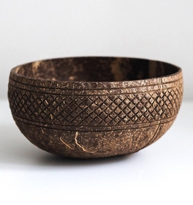 Tazón de Coco 100% Ecológico, Tallado a Mano, para un Desayuno Saludable, Producción OEM Personalizada sin Costuras - Product Image 2
