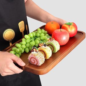 Acacia Wood Serving <b>Tray</b> Rectangular Durable Household Cheese Board <b>Snack</b> Plate Dessert <b>Tray</b> For Home Use - Product Image 3