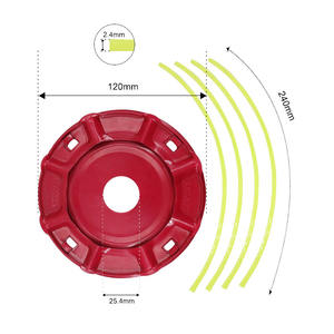 Cabezal de corte <span class=keywords><strong>para</strong></span> cortacésped, <span class=keywords><strong>hilo</strong></span> de 12cm de diámetro, 4 líneas, <span class=keywords><strong>para</strong></span> jardín, varios cepillos - Product Image 3