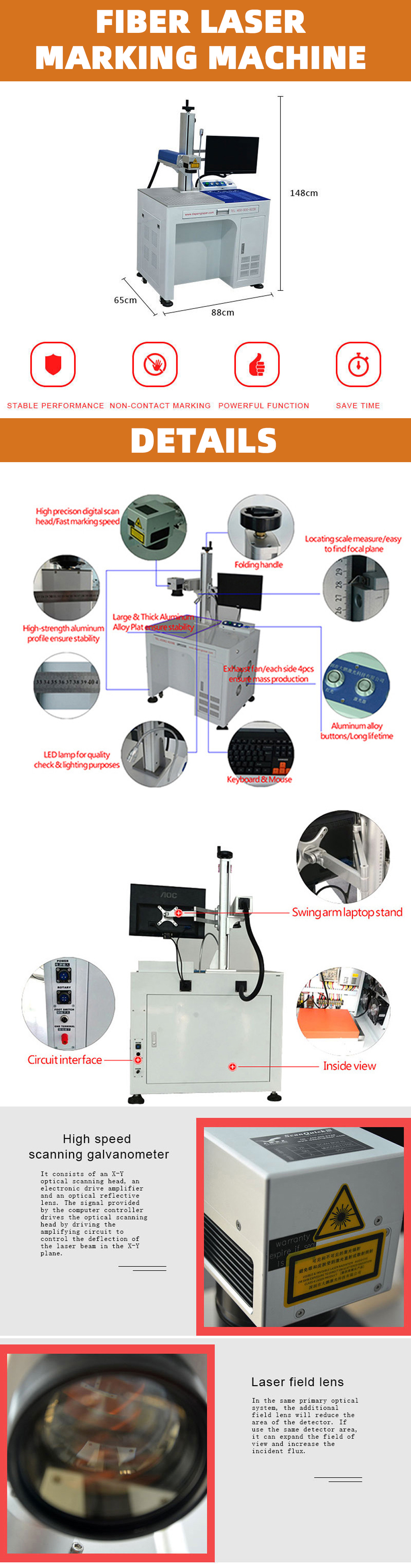 Jpt 50w 2d 3d Fiber Laser Metal Engraving 20w 30w Color Laser Printer Desktop Laser Marking Machine For Plastic Bottle