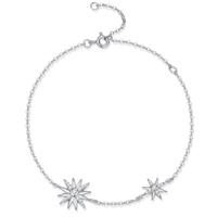 Gelang Pesona Moissanite Starburst Perak Sterling 925 Liontin Bintang Perhiasan Wanita Sehari-hari