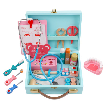 Деревянные забавные ролевые игры, настоящая жизнь, игра-Доктор, игрушка для стоматолога, медицинская коробка, ролевые игрушки для доктора