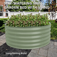 Jardinière surélevée classique moderne de luxe minimaliste en métal, support de plantation pour légumes, revêtement PE, utilisation extérieure pour hôtels, ronde/ovale/carrée