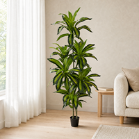Plante artificielle Dracaena de 180 cm, directement de l'usine, avec feuilles en PE au toucher réel, fausse plante à feuilles larges pour la décoration des halls d'hôtel et des bureaux