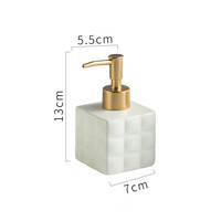 Mini distributeur de savon carré en céramique Bouteille de savon liquide pour les mains PC avec ensemble de salle de bain Accessoires pour usage domestique et hôtels