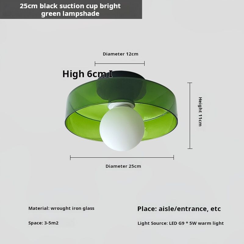 Ventosa nera-paralume verde brillante